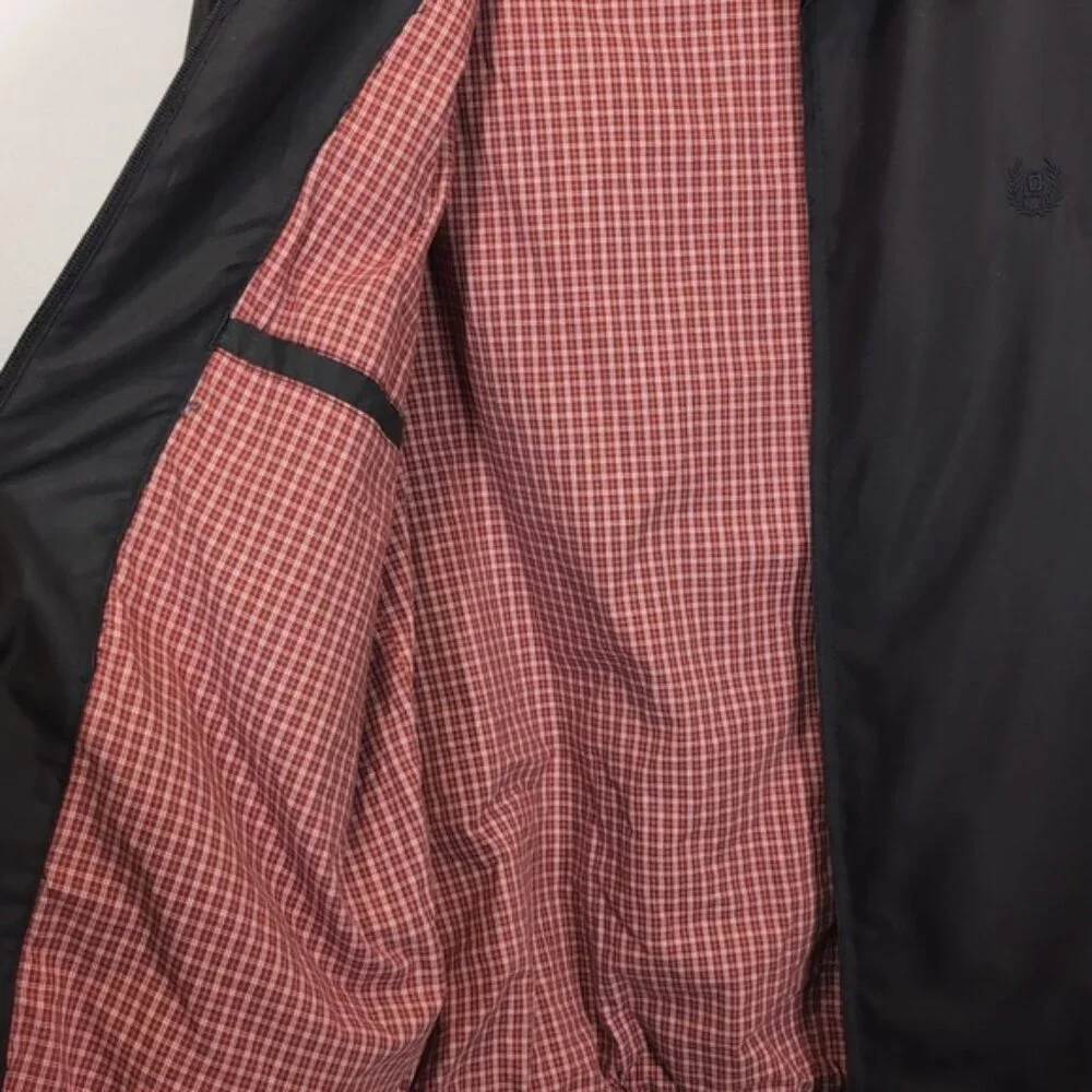 💠Chaps Harrington Jacket Black Full Zip Plaid Lined Mens Medium Lightweight - Picture 6 of 12